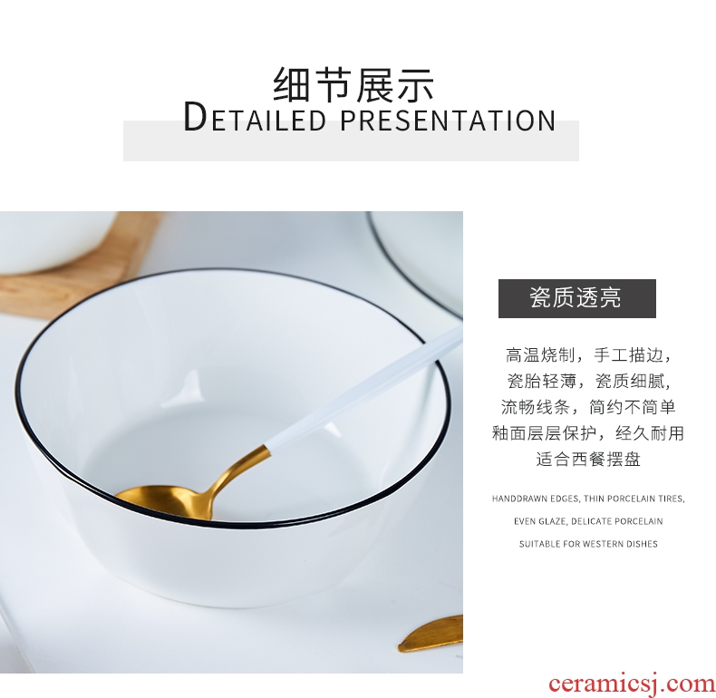 Bone China square bowl of Japanese creative household ceramic bowl bowl of small bowl of rice bowl rainbow noodle bowl bowl northern wind tableware