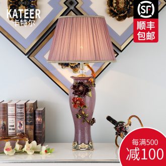 Cartel luxury colored enamel porcelain lamp sitting room classical atmosphere of bedroom the head of a bed the american-style villa lighting