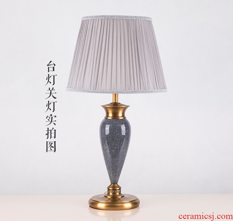 American contemporary and contracted pure color lamp decoration ceramics art designers all copper lamps and lanterns of the sitting room the bedroom of the head of a bed