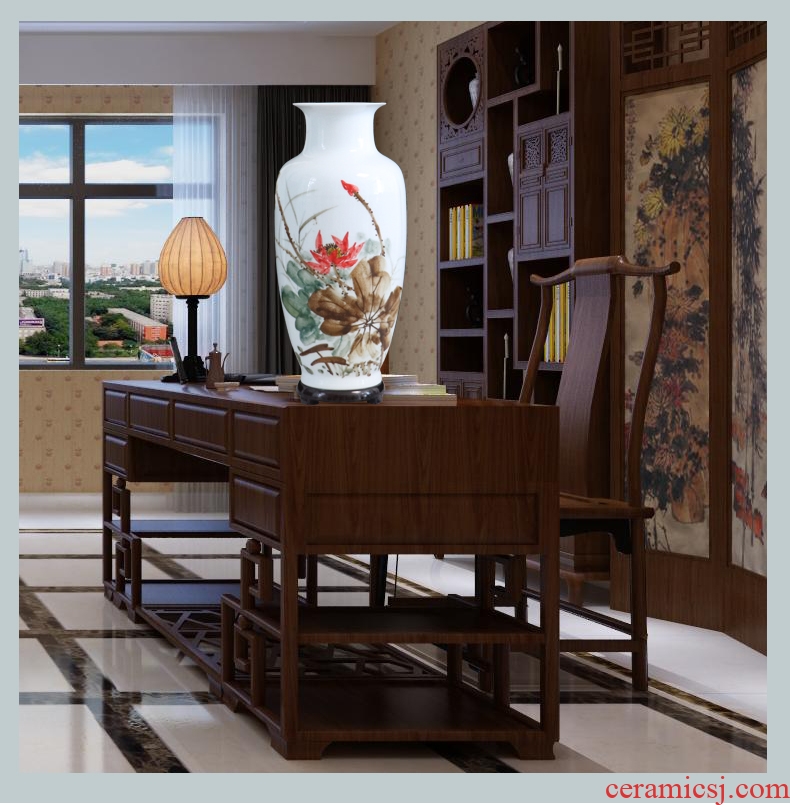 Chinese jingdezhen hand-painted ceramics vase furnishing articles dried flower arranging flowers home sitting room adornment handmade crafts