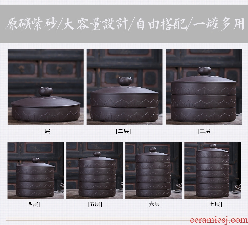 Auspicious industry purple large tea cake can wake receives ceramic black and white pu 'er tea cake tea accessories caddy