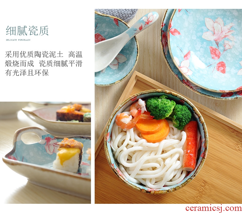 Eat rice bowl dishes suit Japanese household ceramics combination of jingdezhen porcelain noodles in soup bowl dish bowl chopsticks bone plate