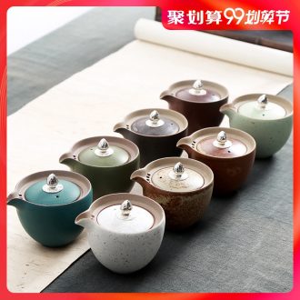 Hong bo gourmet tea set ceramic tureen tubas catch a pot of coarse pottery kung fu tea teapot teacup on sale
