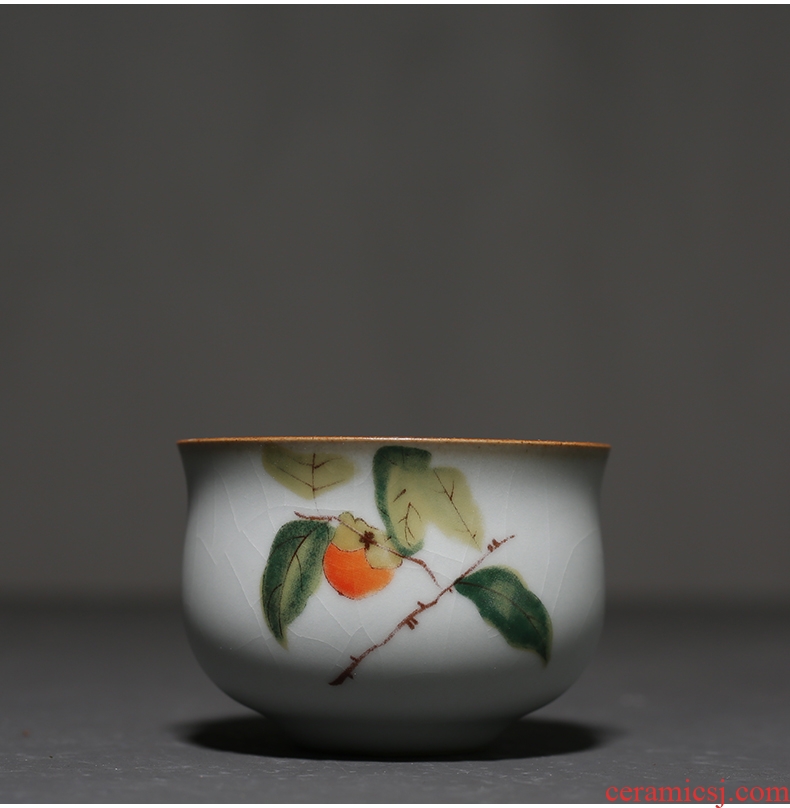 YanXiang lane which open the slice your kiln sample tea cup ceramic kung fu tea set persimmon cup single cup home restoring ancient ways