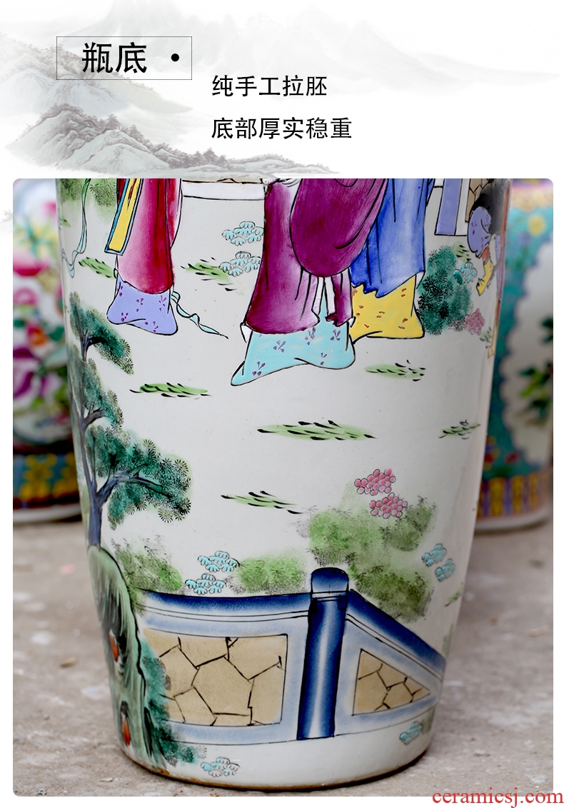 Jingdezhen ceramics hand-painted pastel the eight immortals at large figure sitting room of large vases, the hotel Chinese style household furnishing articles