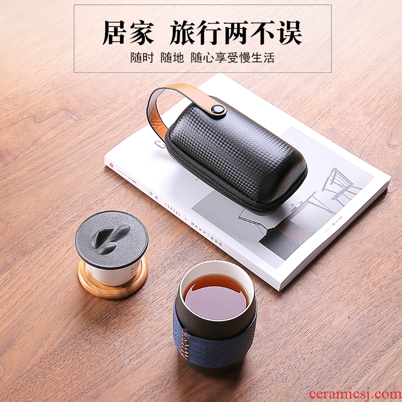 Japanese ceramic crack cup "bag type separation receive a home office travel outdoor tea sets tea tea cup