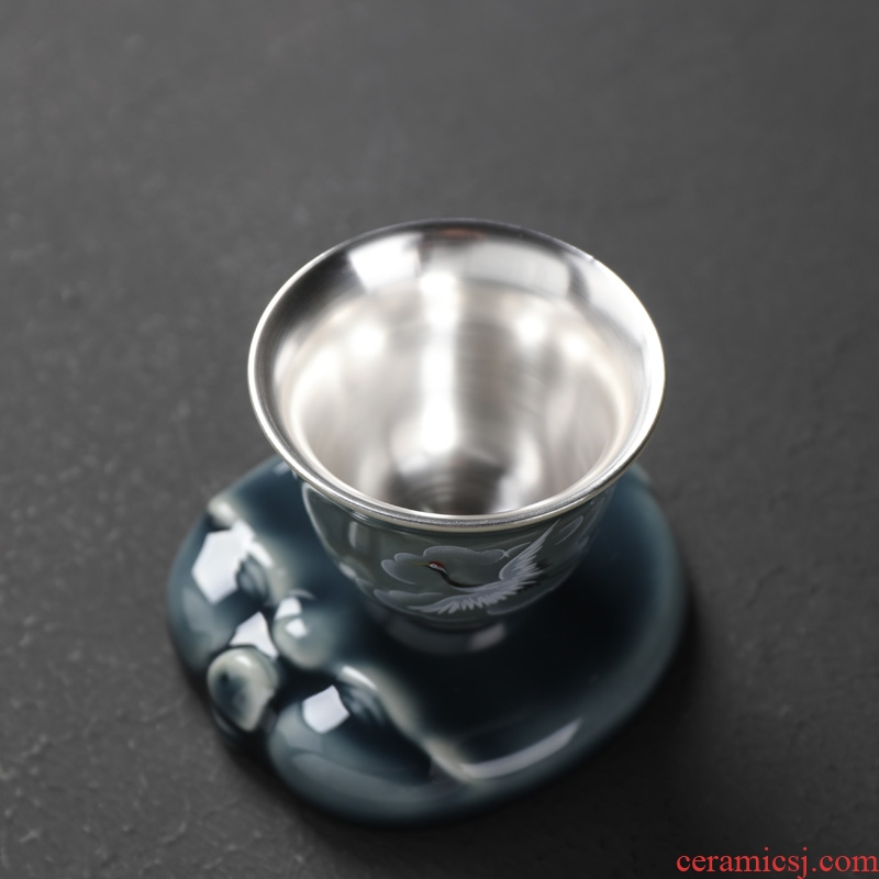 Is good source 999 sterling silver cups masters cup single kung fu tea tasted silver gilding sample tea cup ceramic cups domestic cup