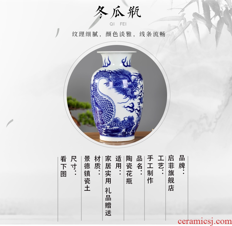 Jingdezhen ceramics vase storage tank general Chinese blue and white porcelain jar of contemporary household adornment furnishing articles process