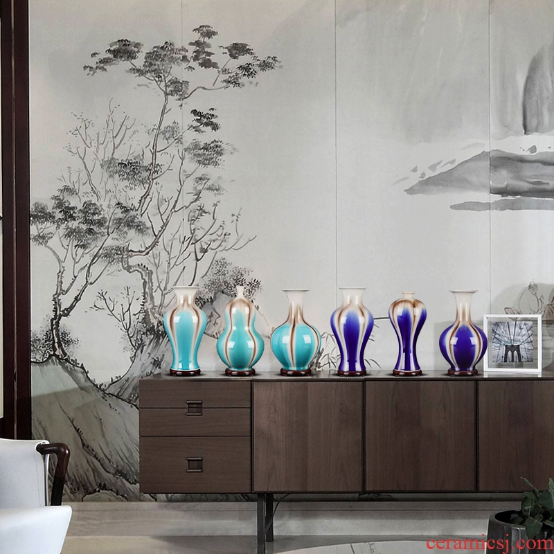 Modern creative kiln jingdezhen ceramic vase sitting room place open piece of flower arrangement, wine cabinet mesa that occupy the home decoration