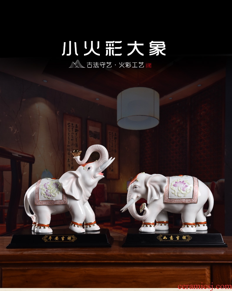 Oriental clay ceramic elephant sitting room adornment handicraft furnishing articles household moved into gifts gifts
