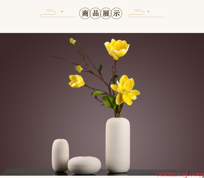 Contemporary and contracted sitting room table ceramic vase furnishing articles european-style flower arranging dried flower flower implement household soft adornment in the living room