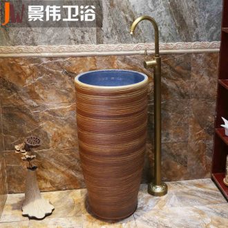 Pillar basin of wash one integrated vertical lavatory basin floor balcony sink sink outdoor ceramics