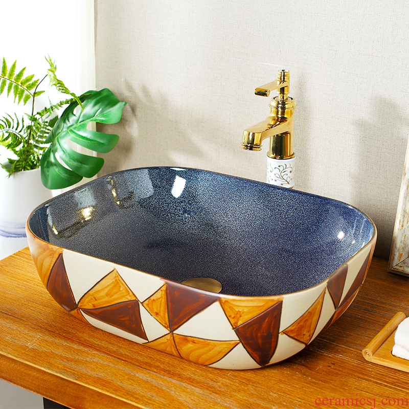 Ranging, neat square ceramic art basin stage basin of restoring ancient ways of household toilet lavabo ou wash basin