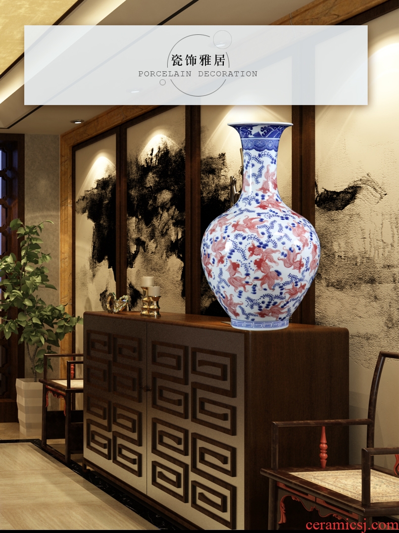 Youligong of blue and white porcelain vase furnishing articles flower arranging archaize sitting room adornment handicraft of jingdezhen ceramics general tank