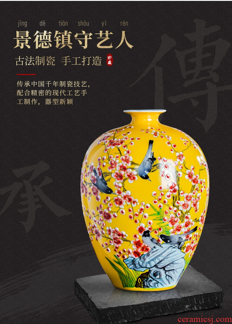 Jingdezhen ceramics vases, flower arrangement in modern Chinese style household sitting room porch dried flower adornment TV ark furnishing articles