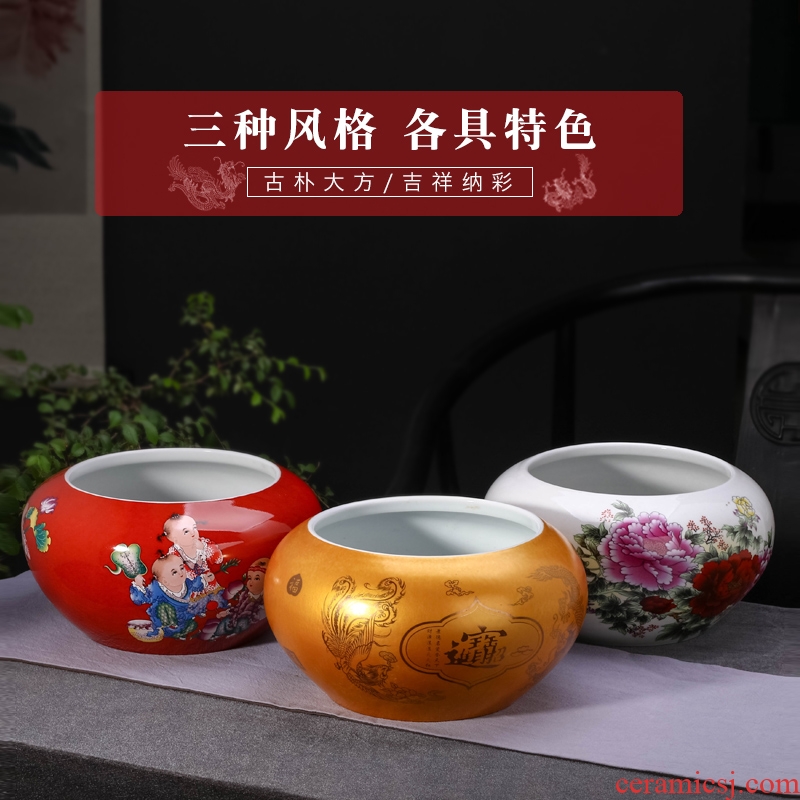 Cornucopia of jingdezhen ceramics cornucopia aquarium lucky decoration and shallow feng shui furnishing articles furnishing articles tea to wash the writing brush washer water