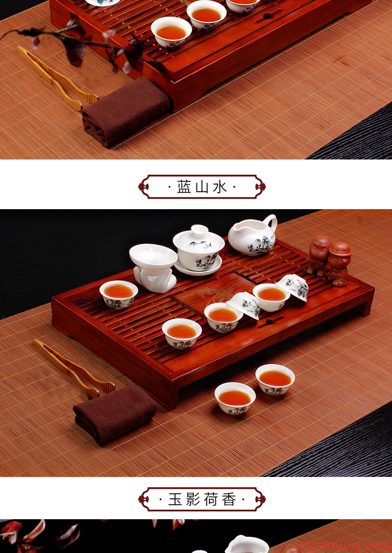 Melting cheng kung fu tea tea sets tea service of a complete set of ceramics with tea tray household porcelain cups set on sale