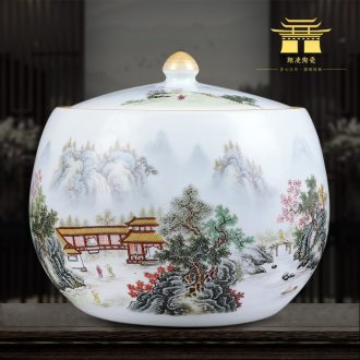 Jingdezhen blue and white ceramics powder enamel vase XianGe qing hand-painted home sitting room adornment is placed in the tea pot