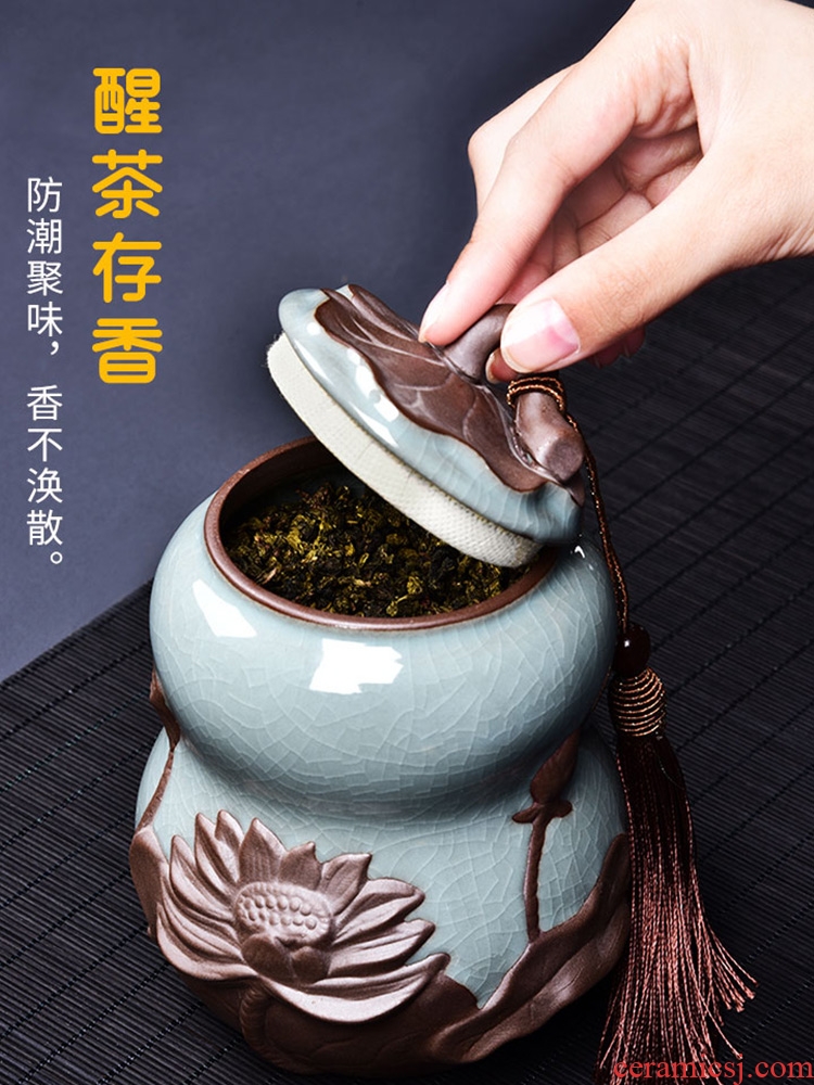 Caddy HaoFeng elder brother kiln porcelain storage tanks piggy bank seal pot kung fu tea tea accessories