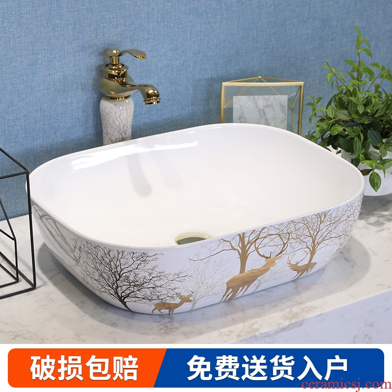 The stage basin sink single household basin northern wind ceramic sinks balcony art basin basin that wash a face the pool that wash a face