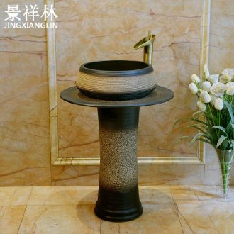 Archaize ceramic toilet one-piece basin balcony column type lavatory floor balcony column basin