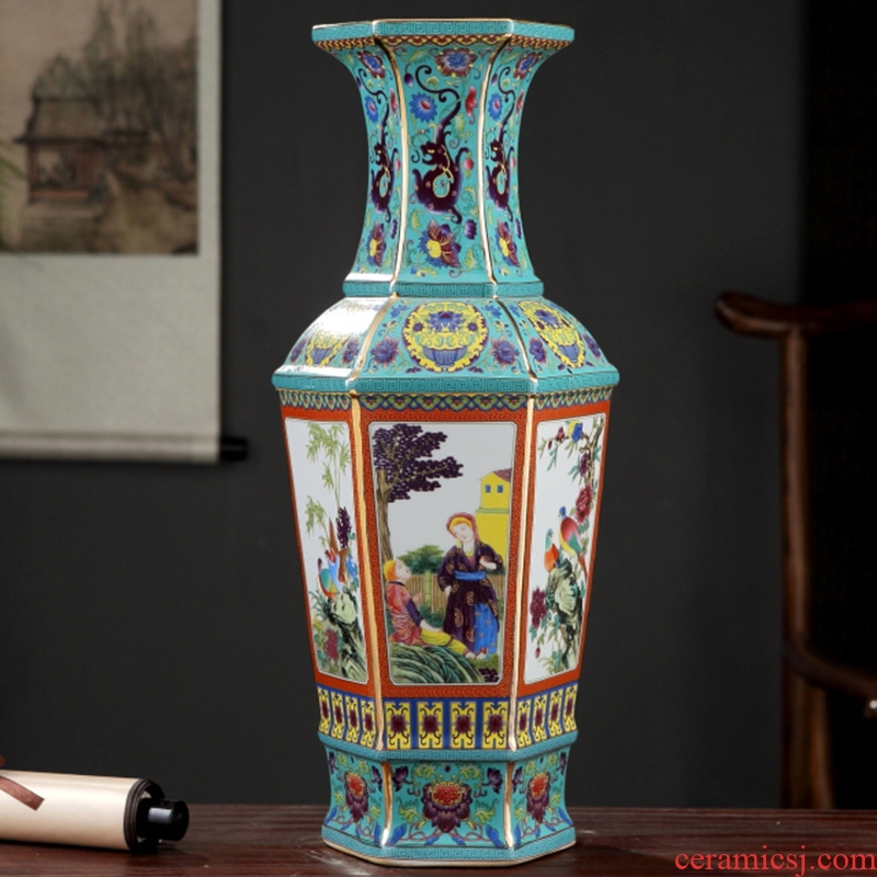 Imitation antique Chinese style qianlong vase of jingdezhen ceramics furnishing articles sitting room art decoration selection exhibits