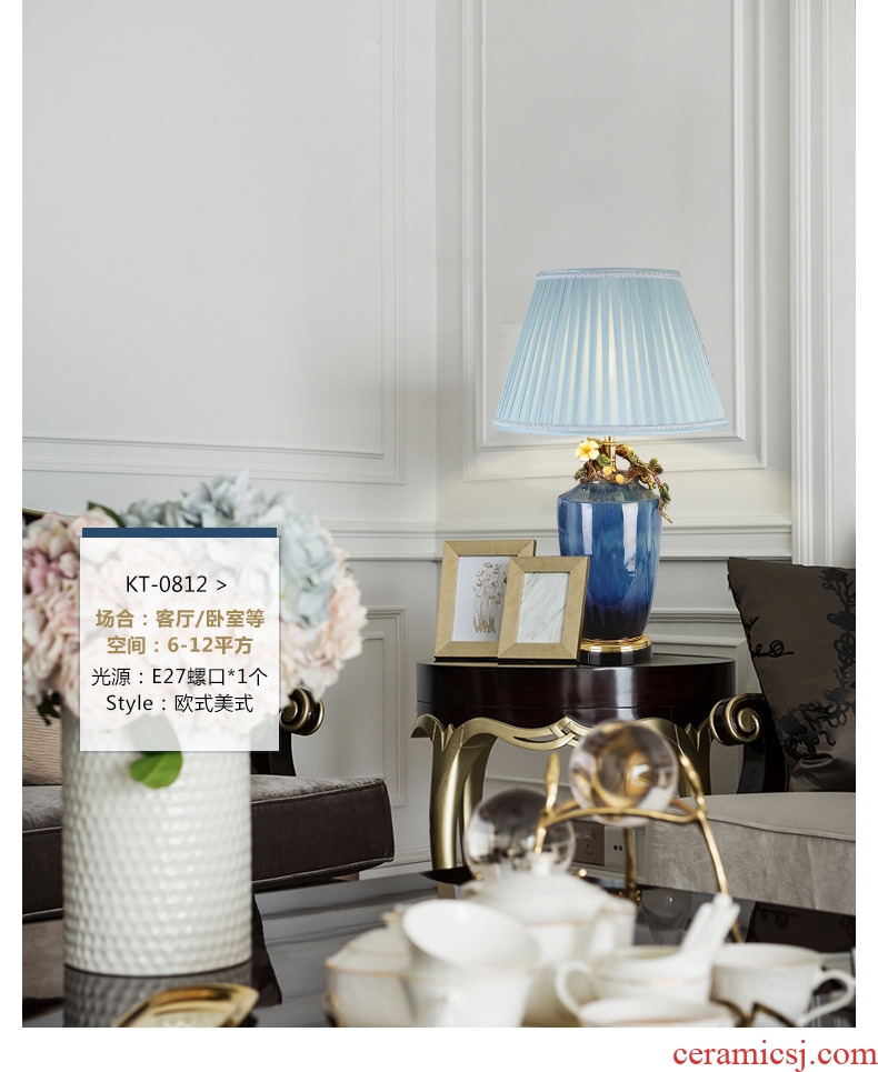 Cartel colored enamel porcelain lamp sitting room luxury atmosphere type villa crystal lamp of bedroom the head of a bed