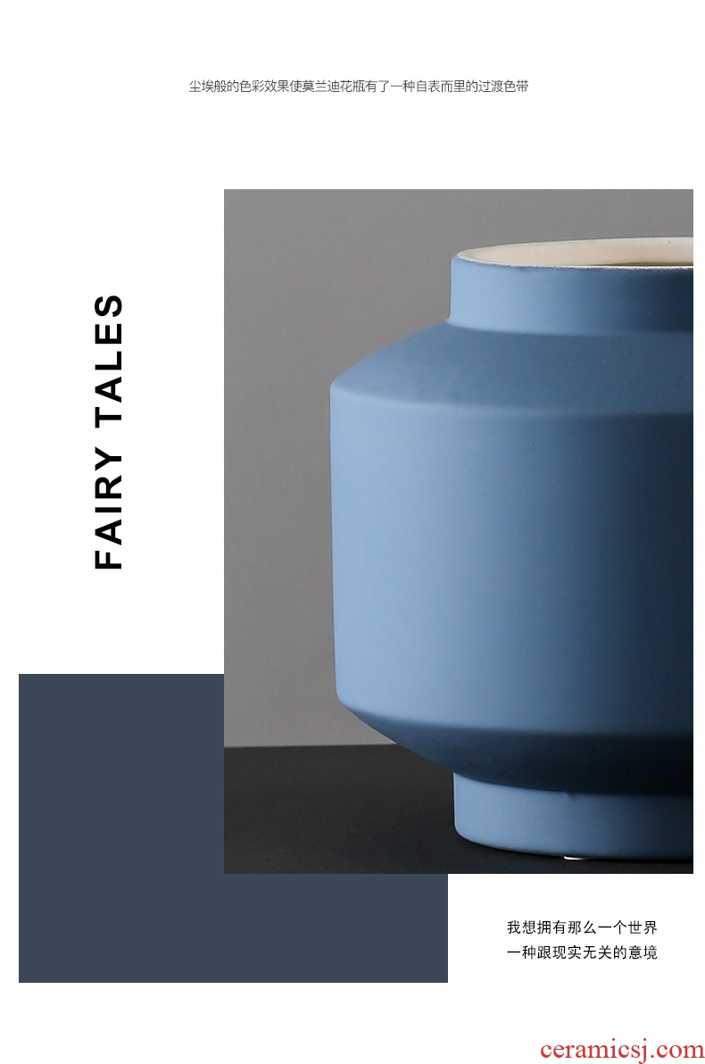 BEST WEST morandi color ceramic vase sample room contracted and contemporary soft adornment creative furnishing articles