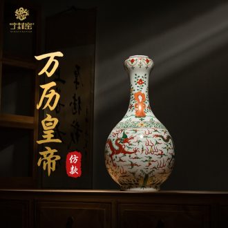Better sealed kiln jingdezhen antique hand-painted ceramic vase sitting room place dragon garlic bottles of household adornment small mouth