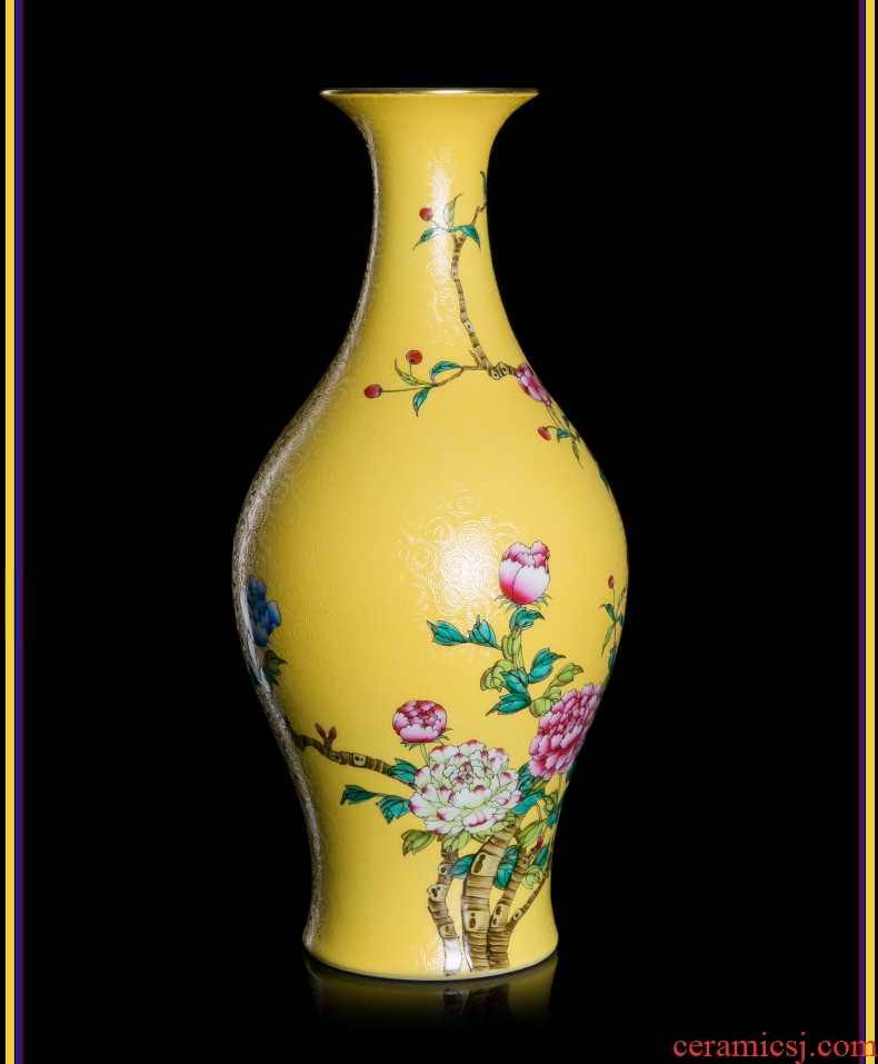Better sealed kiln enamel new Chinese style home furnishing articles of jingdezhen ceramics big vase hand-painted porcelain rich ancient frame in the living room