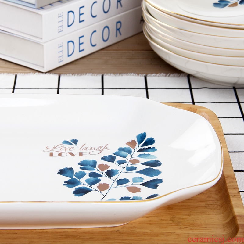 Ceramic plates home dishes dishes creative new fish dish of jingdezhen porcelain tableware Nordic dinner plates