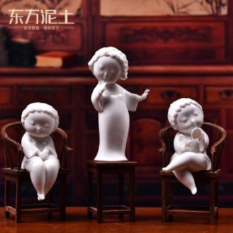 The east mud Chinese ceramic traditional Chinese characters decoration furnishing articles dehua porcelain sculpture handicraft/ambience