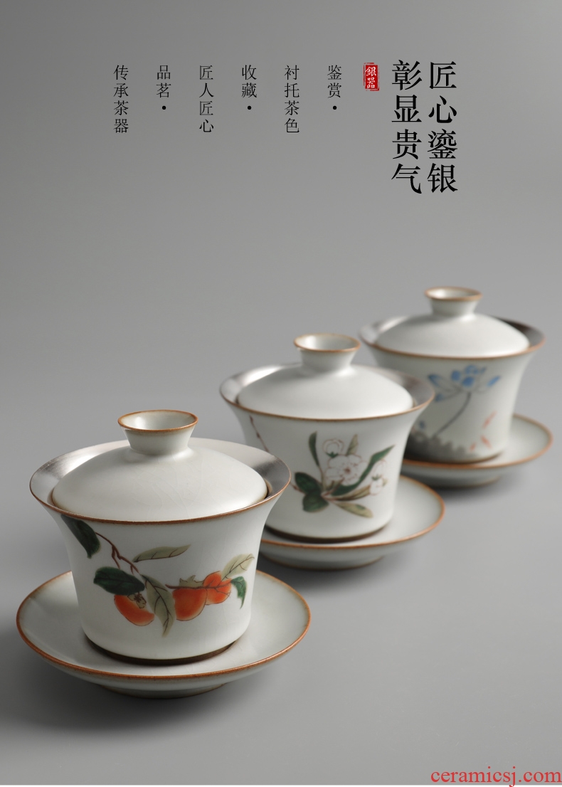 Is good source manually coppering.as silver tureen your kiln ceramic large bowl cups kung fu tea tea bowl three tureen
