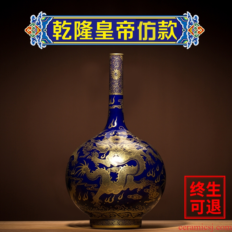 Better sealed kiln jingdezhen ceramic big vase furnishing articles sitting room hand-painted Chinese antique blue and white porcelain home decoration