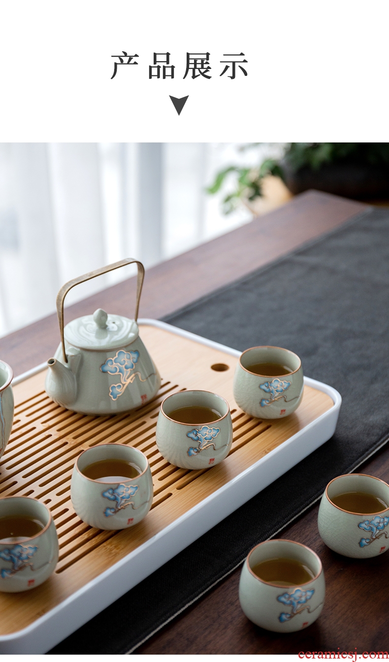 Chen xiang Japanese tea tea set suit household contracted office modern small ceramic kung fu tea tea tea tray