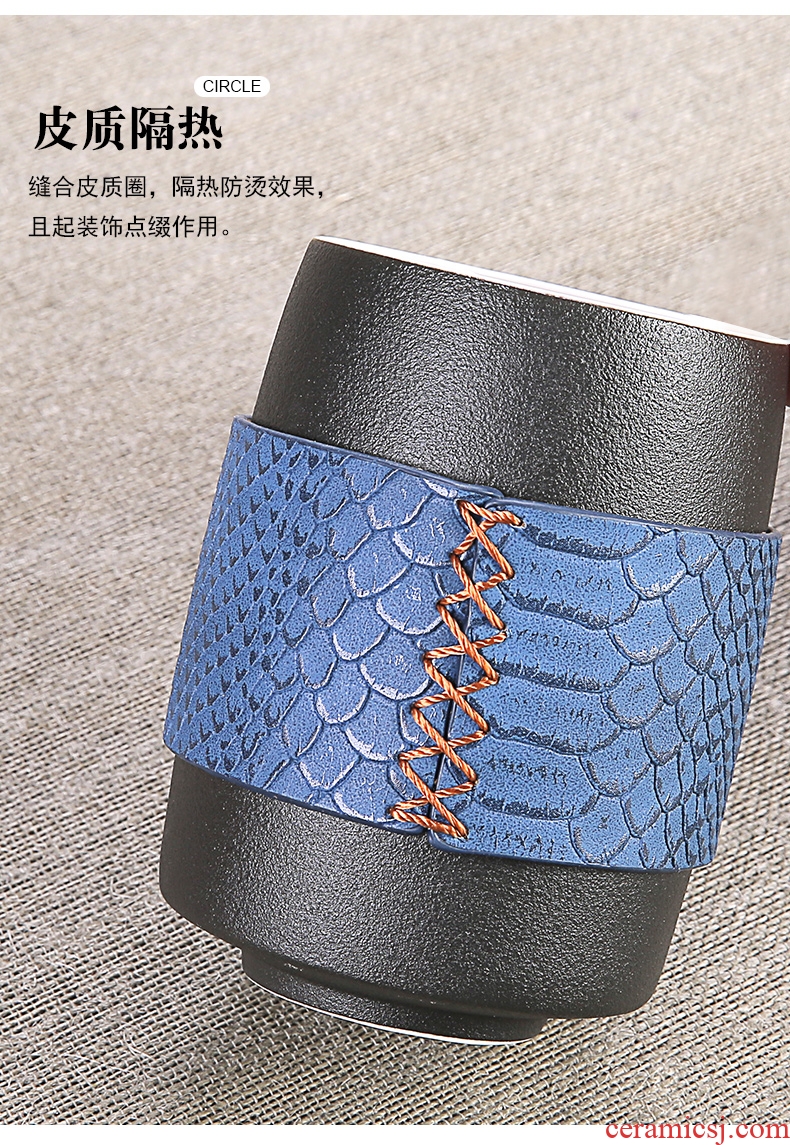 Japanese ceramic crack cup "bag type separation receive a home office travel outdoor tea sets tea tea cup