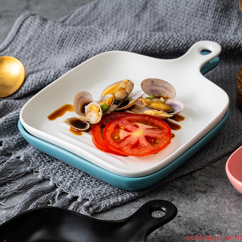 Nordic ceramic dish household creative personality grill steak western breakfast tray of rice dish all the plates