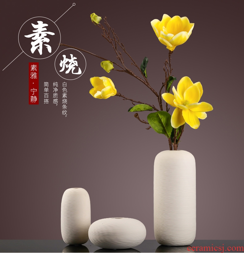 Contemporary and contracted sitting room table ceramic vase furnishing articles european-style flower arranging dried flower flower implement household soft adornment in the living room