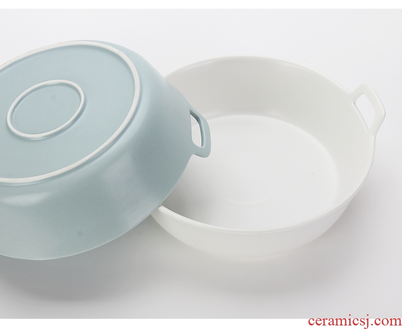 Jingdezhen ceramic bowl home eating utensils glaze color under the soup bowl creative Japanese 9 inches large salad bowl