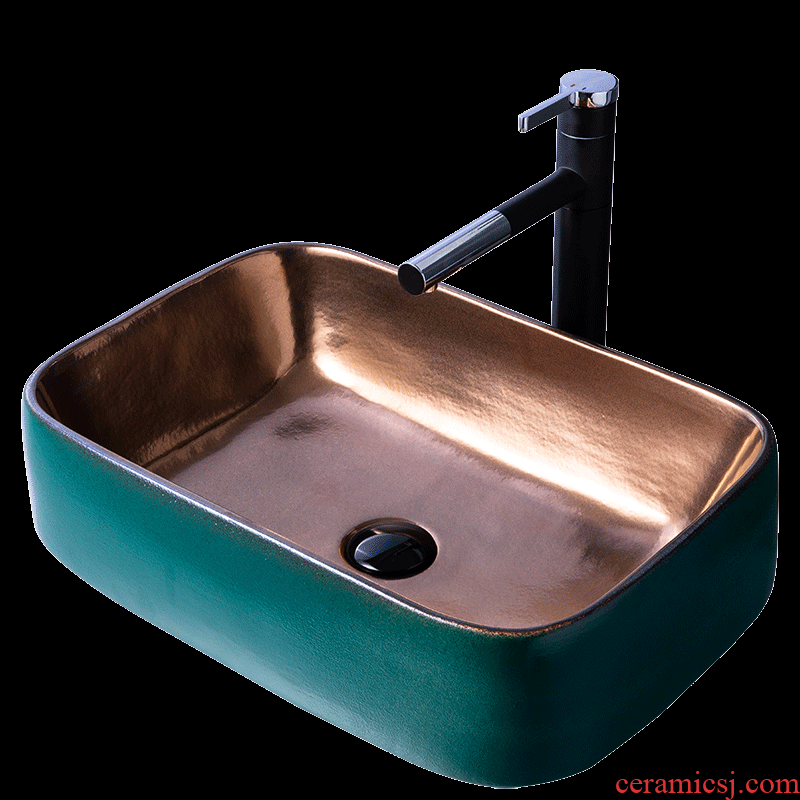 Jingdezhen metal glaze stage basin northern wind lavatory basin of ceramic toilet lavabo single marble mesa