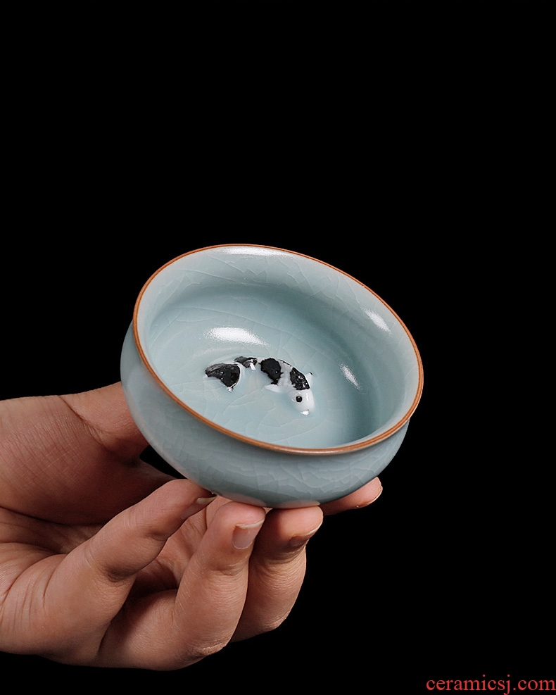 Tea seed your kiln ceramic cups manual master cup single cup fish bowl tea cup can keep open piece of tea light cup