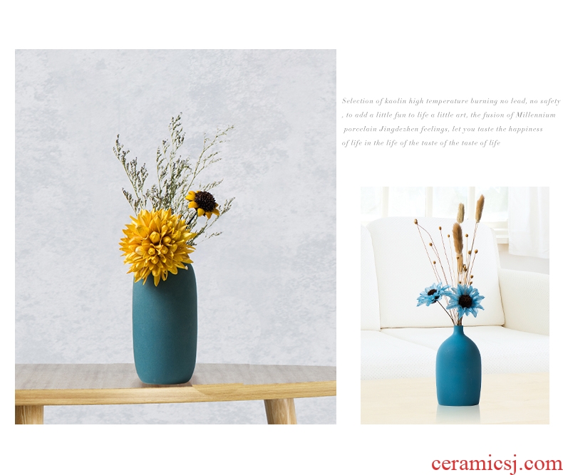 Small pure and fresh and dried flowers decorate the room place flower arranging home sitting room TV ark ceramic desk table Nordic vase