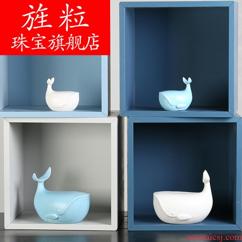 At northern ceramic whale furnishing articles household animal creative wedding gift for the sitting room the bedroom adornment ornament