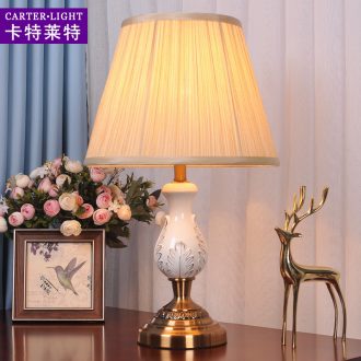 Ceramic lamp bedroom berth lamp contracted and contemporary American personality sitting room study creative sweet wedding decoration