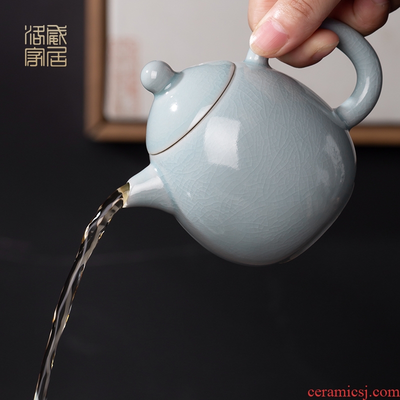 Your kiln teapot single pot of household jingdezhen kung fu tea set of ice to crack glaze the pot of tea with tea teapot side