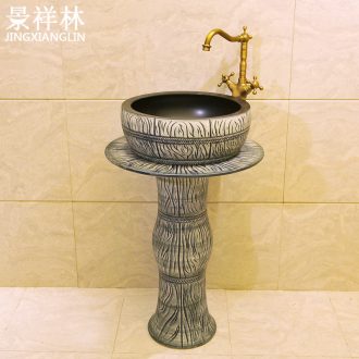 Column set one-piece pillar lavabo toilet basin balcony ceramic column type lavatory floor type household