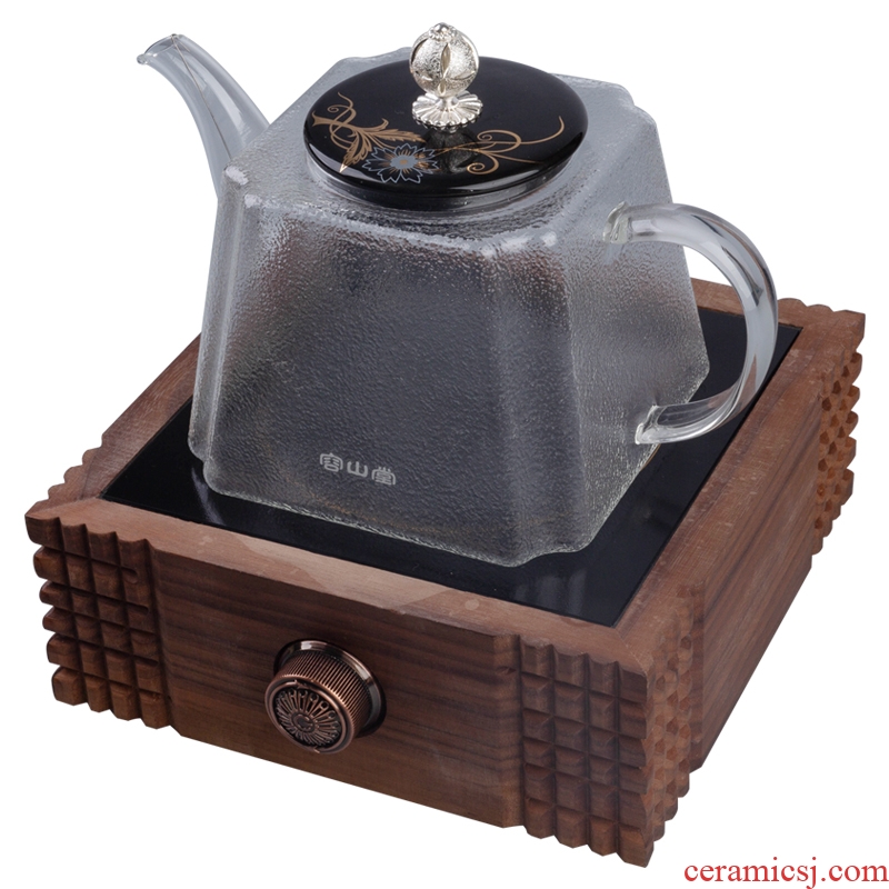 RongShan glass kettle ceramic coppering.as silver pot button # heat increase electrical TaoLu tea stove capacity boiled tea tea set