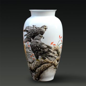 Jingdezhen ceramic Yu Zhao rev hand-painted fine powder enamel vase sky modern figure household gifts handicraft furnishing articles