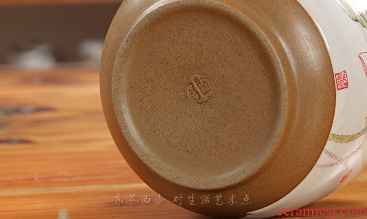 East west pot of coarse pottery tea caddy large sealed ceramic tea pot pottery and porcelain 6 best high pot