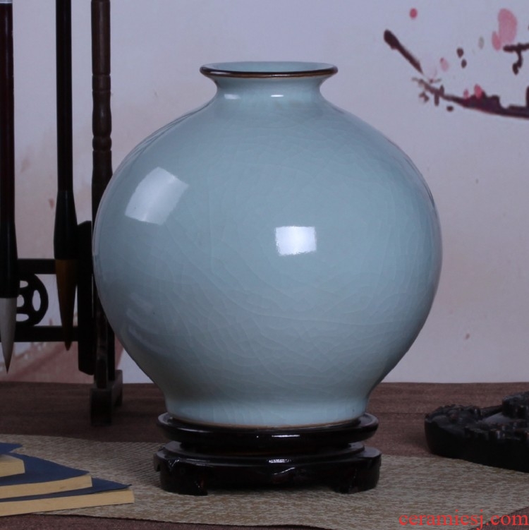 Archaize of jingdezhen ceramic kiln crack shadow blue glaze vase household adornment handicraft decoration furnishing articles sitting room